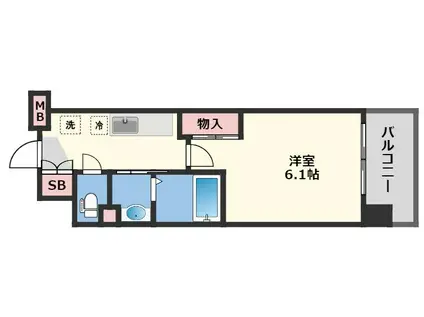 LUXE新大阪西(1K/7階)の間取り写真