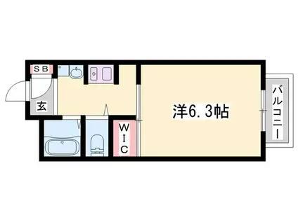 FLAT本町A棟(1K/1階)の間取り写真