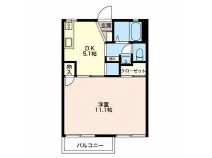 プレメゾーンいとう C棟(1DK/2階)の間取り写真