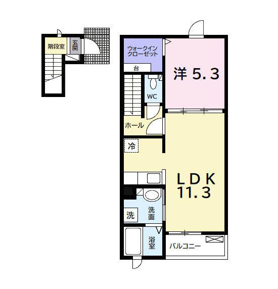 グランメゾン姉崎(1LDK/2階)の間取り写真