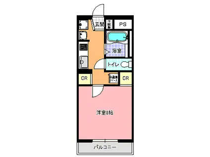 シャルム三の丸(1DK/4階)の間取り写真