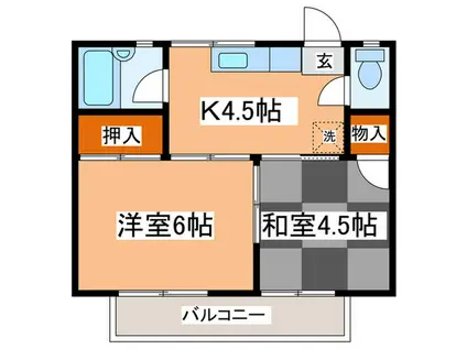 ハイム青木(2K/2階)の間取り写真