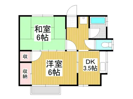 五島アパート(2DK/2階)の間取り写真