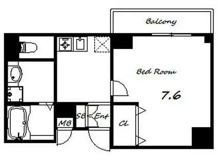 ルミエール下條(1K/2階)の間取り写真