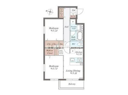 SYMPHONY PARK(2LDK/4階)の間取り写真