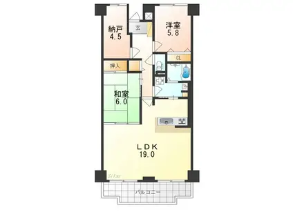 コスモ北野田819(2SLDK/8階)の間取り写真