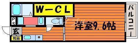 コーポワイスリーB棟(1K/1階)の間取り写真