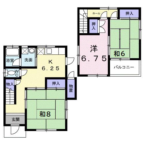 メゾンホーク末永B(3DK/1階)の間取り写真