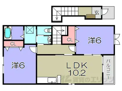 ポート リジェールII(2LDK/2階)の間取り写真