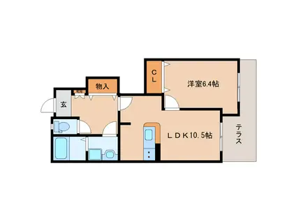 グリーンヴィラ壱番館(1LDK/1階)の間取り写真