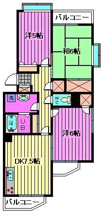 ベルメゾン小島(3DK/1階)の間取り写真