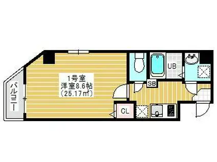 BLUE SKY南千住(1K/6階)の間取り写真