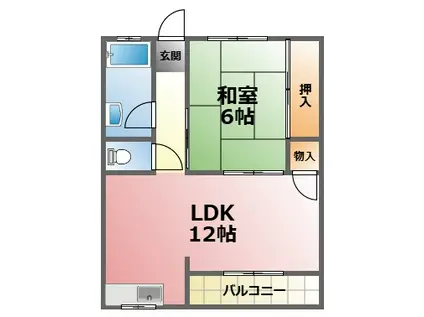 コーポマエダI(1LDK/2階)の間取り写真