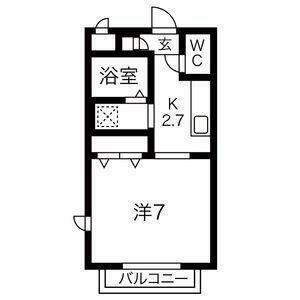 ノースエイト柏木(ワンルーム/1階)の間取り写真