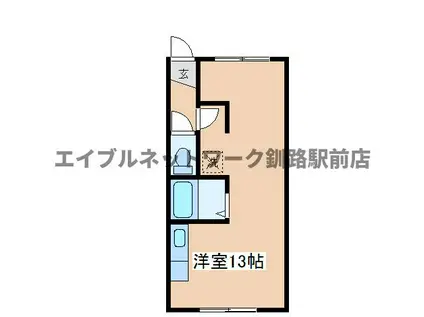 パークサイドQ(ワンルーム/1階)の間取り写真