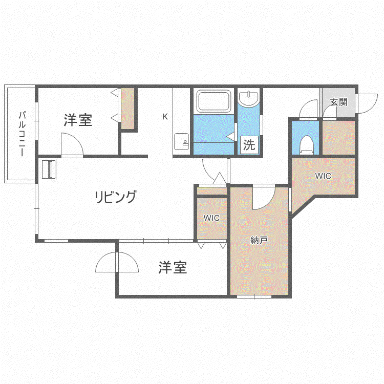 GLASS山鼻イースト(3LDK/5階)の間取り写真