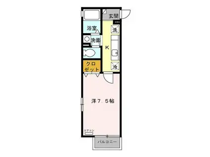 ツインコート船橋丸山(1K/1階)の間取り写真