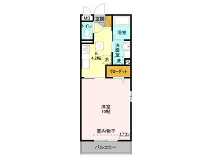 ラフィーネ(1K/1階)の間取り写真