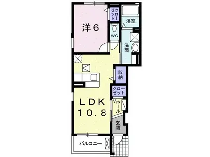 ファミーユ オオタケII(1LDK/1階)の間取り写真