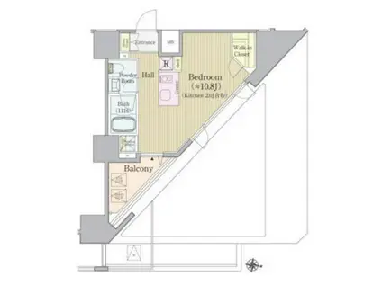 レックス白金(1K/13階)の間取り写真