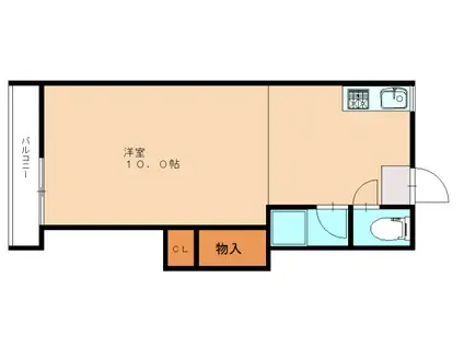 シティベールあおい(ワンルーム/2階)の間取り写真