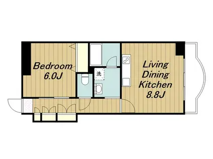 ベルウッドヤマトヤ(1DK/1階)の間取り写真