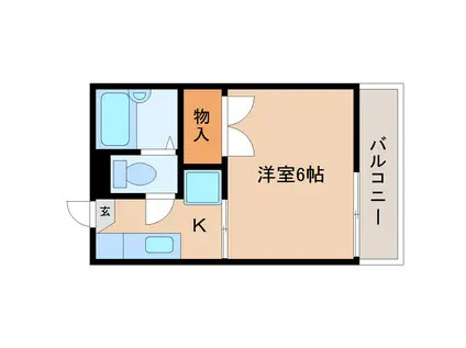 ハイツ豆山(1K/2階)の間取り写真