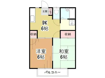 サンヴィレッジ多摩湖(2DK/2階)の間取り写真