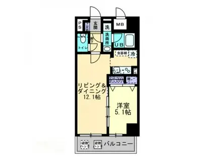 エルドラード常磐町(1LDK/8階)の間取り写真