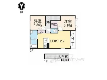 サニーサイドF(2LDK/2階)の間取り写真