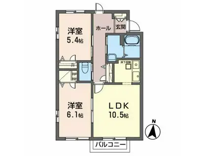 コーポ大泉(2LDK/1階)の間取り写真
