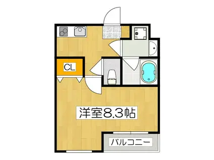 長岡京市神足3丁目(1K/1階)の間取り写真