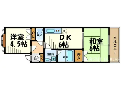 光和ハイム(2DK/3階)の間取り写真