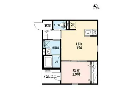 リーヴァ望が丘(1LDK/1階)の間取り写真