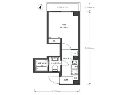 D-STYLE川崎(1K/4階)の間取り写真