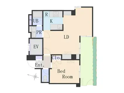 MKグランデ(1LDK/1階)の間取り写真