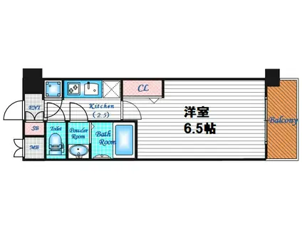 レジュールアッシュウエストレジス(1K/10階)の間取り写真