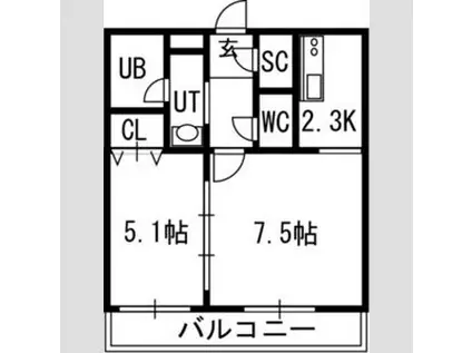 SーFORT豊平三条(1LDK/6階)の間取り写真