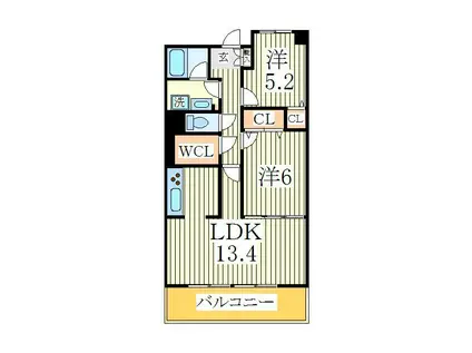 サンシャインV(2LDK/2階)の間取り写真