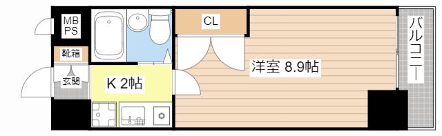 野路一番館(1K/3階)の間取り写真