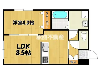 EN REVE(1LDK/2階)の間取り写真