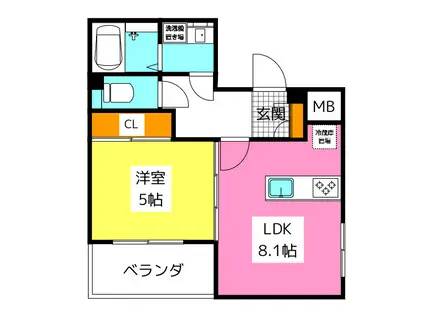 K&Y長住 RESIDENCE(1LDK/4階)の間取り写真