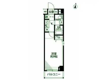 プレール・ドゥーク羽田ウエストⅡ(1K/4階)の間取り写真