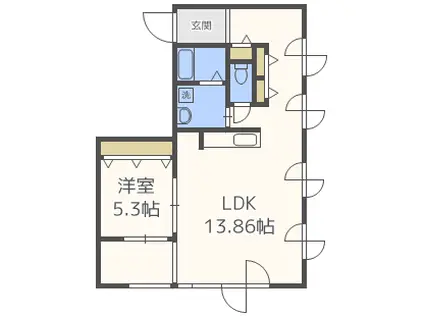 東和ビル(1SLDK/2階)の間取り写真