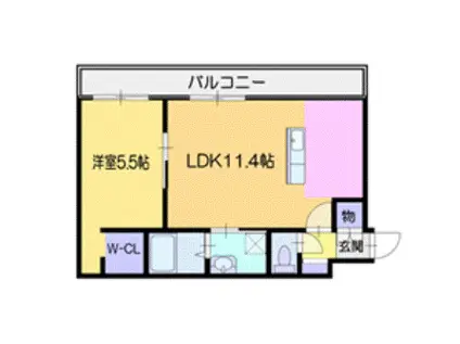 ルッソヴィータ(1LDK/2階)の間取り写真