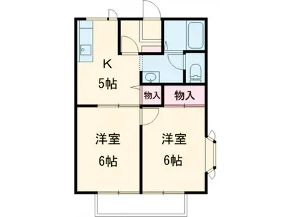 サンプレイス城南H棟(2K/1階)の間取り写真