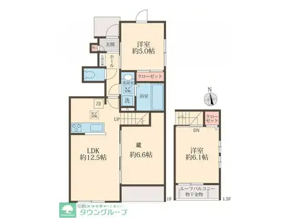 COLORS WING-A A(2LDK/1階)の間取り写真