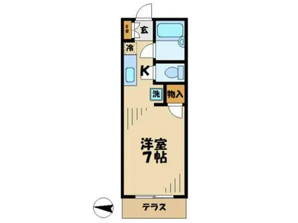 ソレイユ多摩(1K/1階)の間取り写真