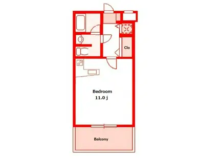 メゾンクレールII(ワンルーム/2階)の間取り写真