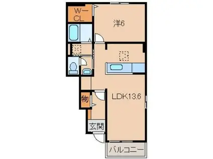 フリーデン(1LDK/1階)の間取り写真